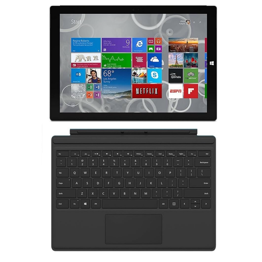 Microsoft Surface Pro 3 12.3" Tablet Laptop - Intel Core i3. 4GB RAM, 64GB SSD, Windows 10 Pro, Includes Type Cover image 0