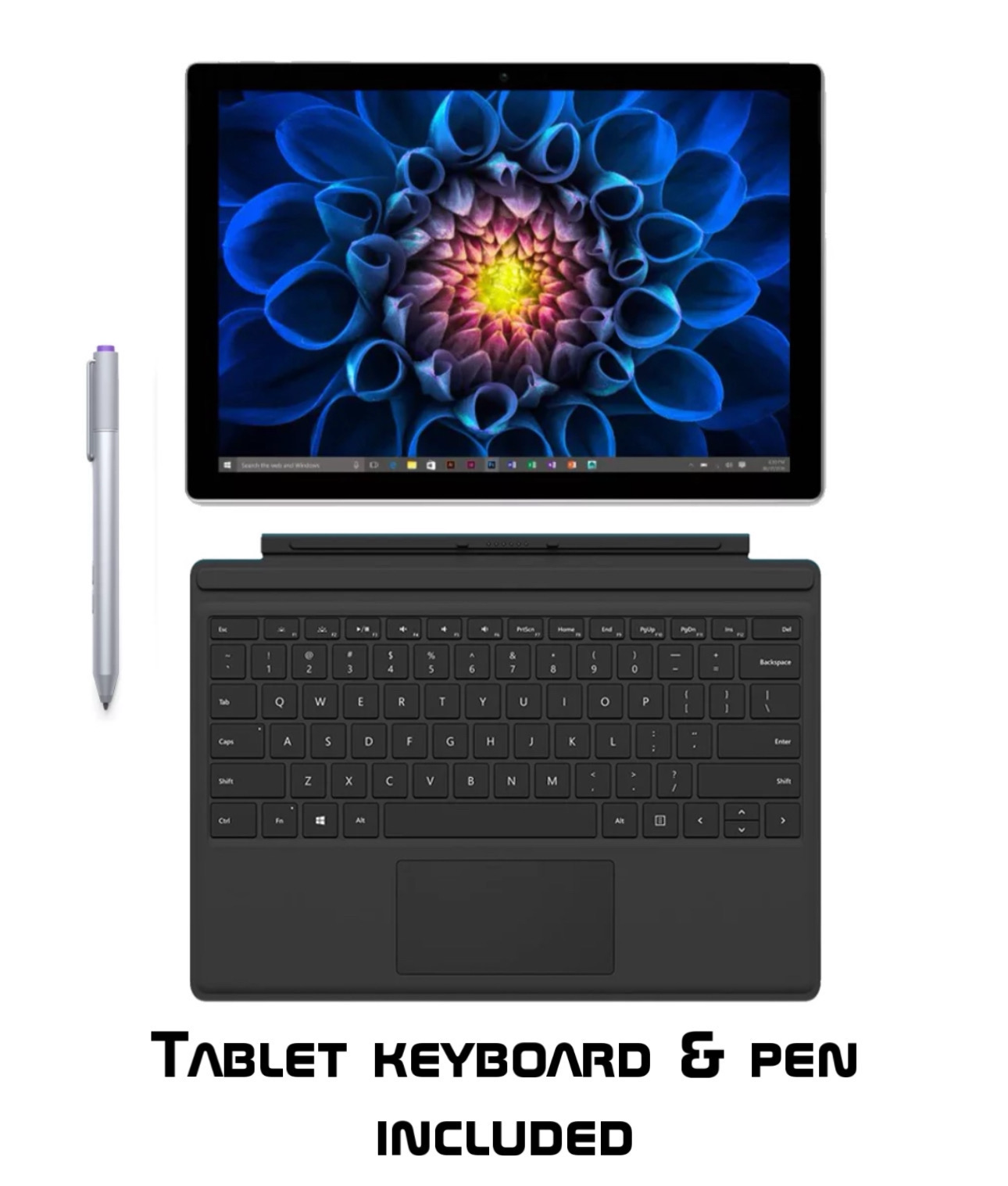 Microsoft Surface Pro 4 12.3" Tablet Laptop - Intel i5-6300U | 8GB RAM | 256GB SSD | Windows 11 Pro - Grade B Refurbished Bundle with Pen &amp; Keyboard image 0