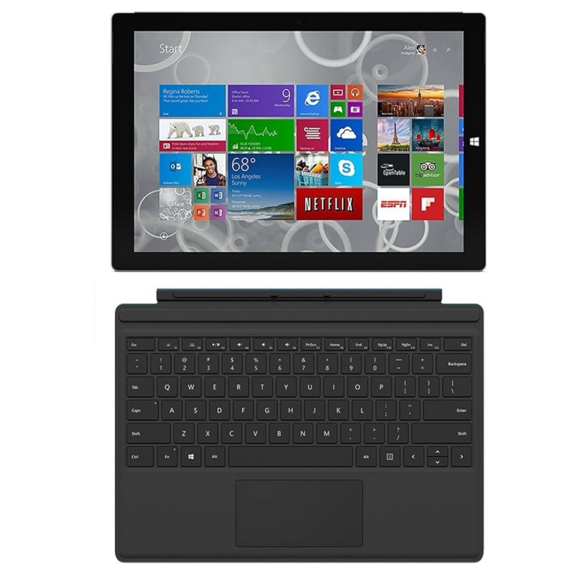 Microsoft Surface Pro 3 12.3" | Intel i5 | 8GB RAM | 256GB SSD | Windows 10 Pro - Refurbished Bundle with Type Cover image 0